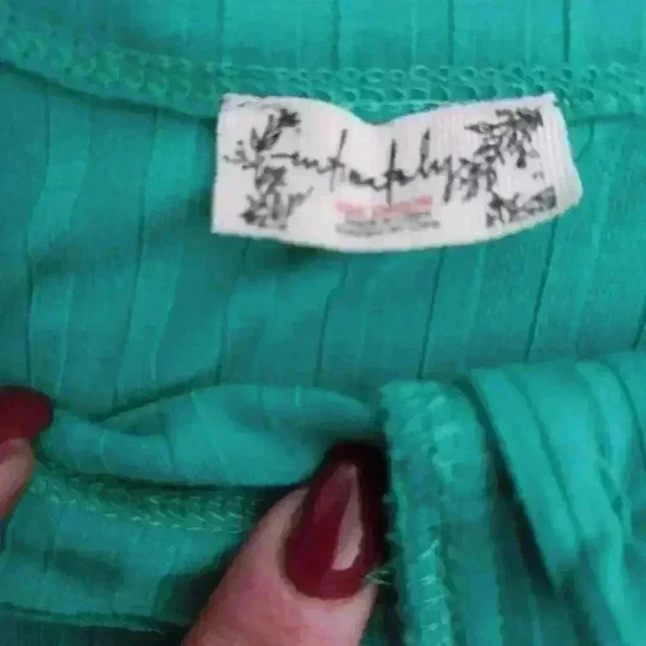 Free People Intimately Free Women's Green Henley Rib Bodysuit M - Picture 15 of 15